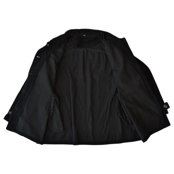 Black Corduroy Button-Up Workwear Utility Oversized Jacket Men Size Medium - Picture 4 of 7